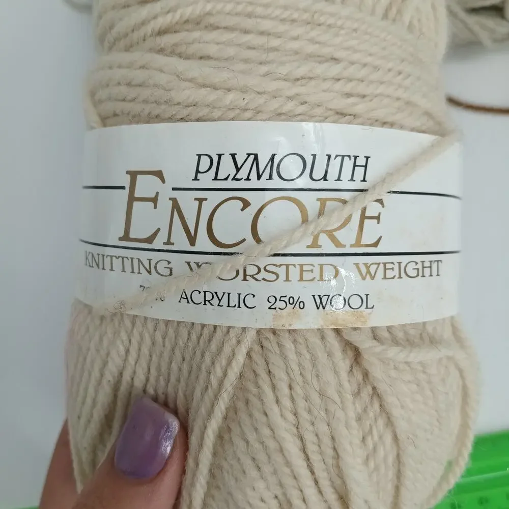 3+ Skeins Plymouth ENCORE Yarn 75%Acrylic 25%Wool THREE Colors 3.5oz